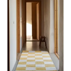Square Gångmatta Vit/Gul