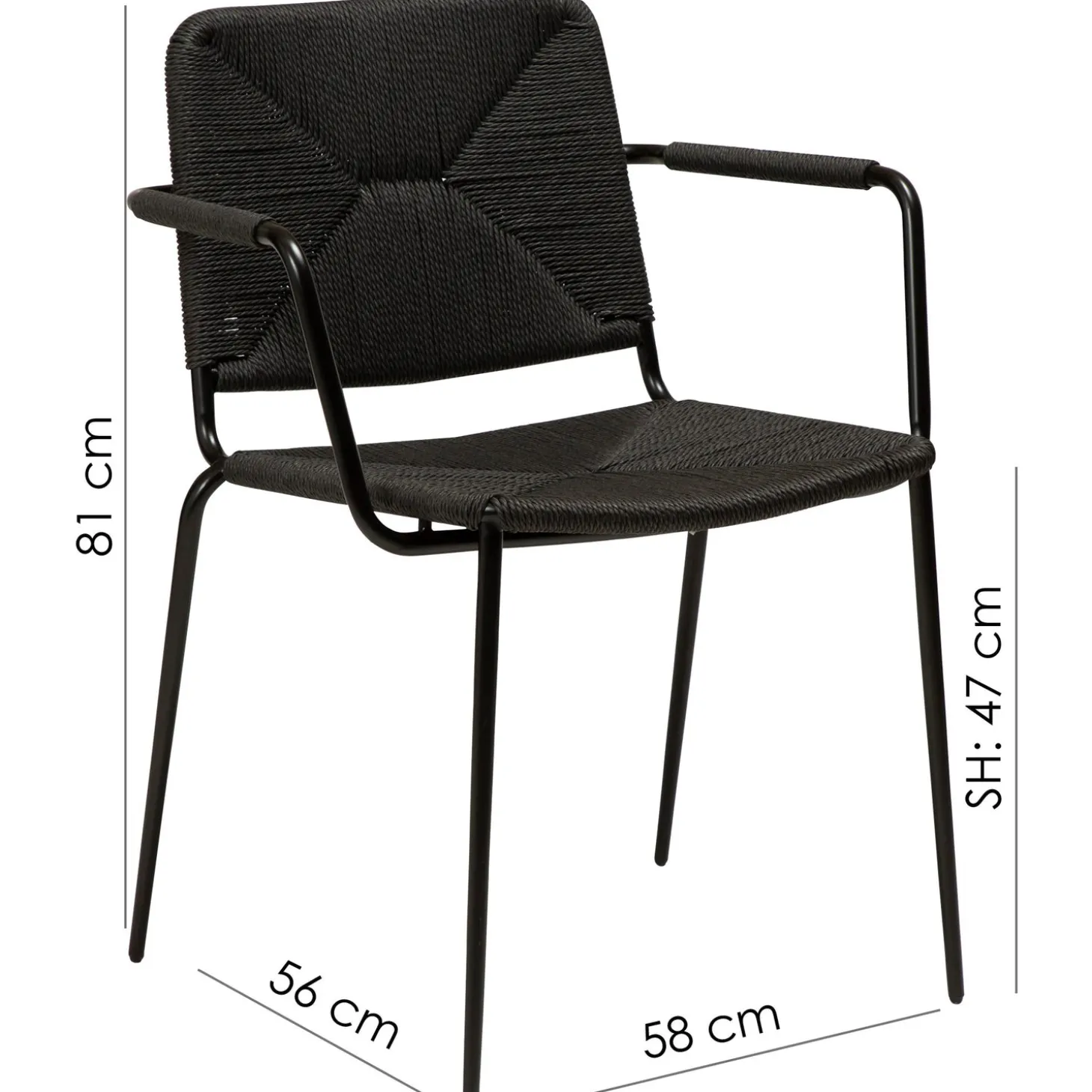 Stiletto stol Black