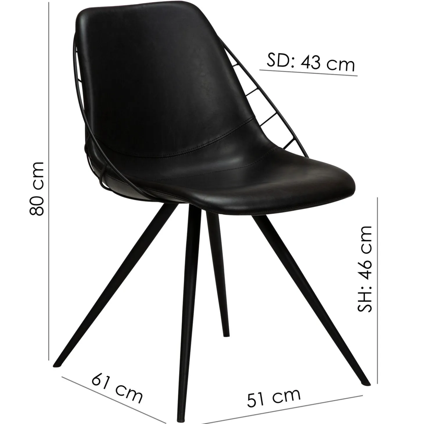Sway Stol Vintage Black Art.Leather