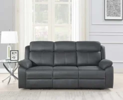 Teddy 3-Sits Reclinersoffa Grått Microfibertyg