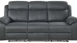 Teddy 3-Sits Reclinersoffa Grått Microfibertyg
