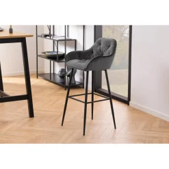 Toulon Barstol Vic tyg Mörkgrå
