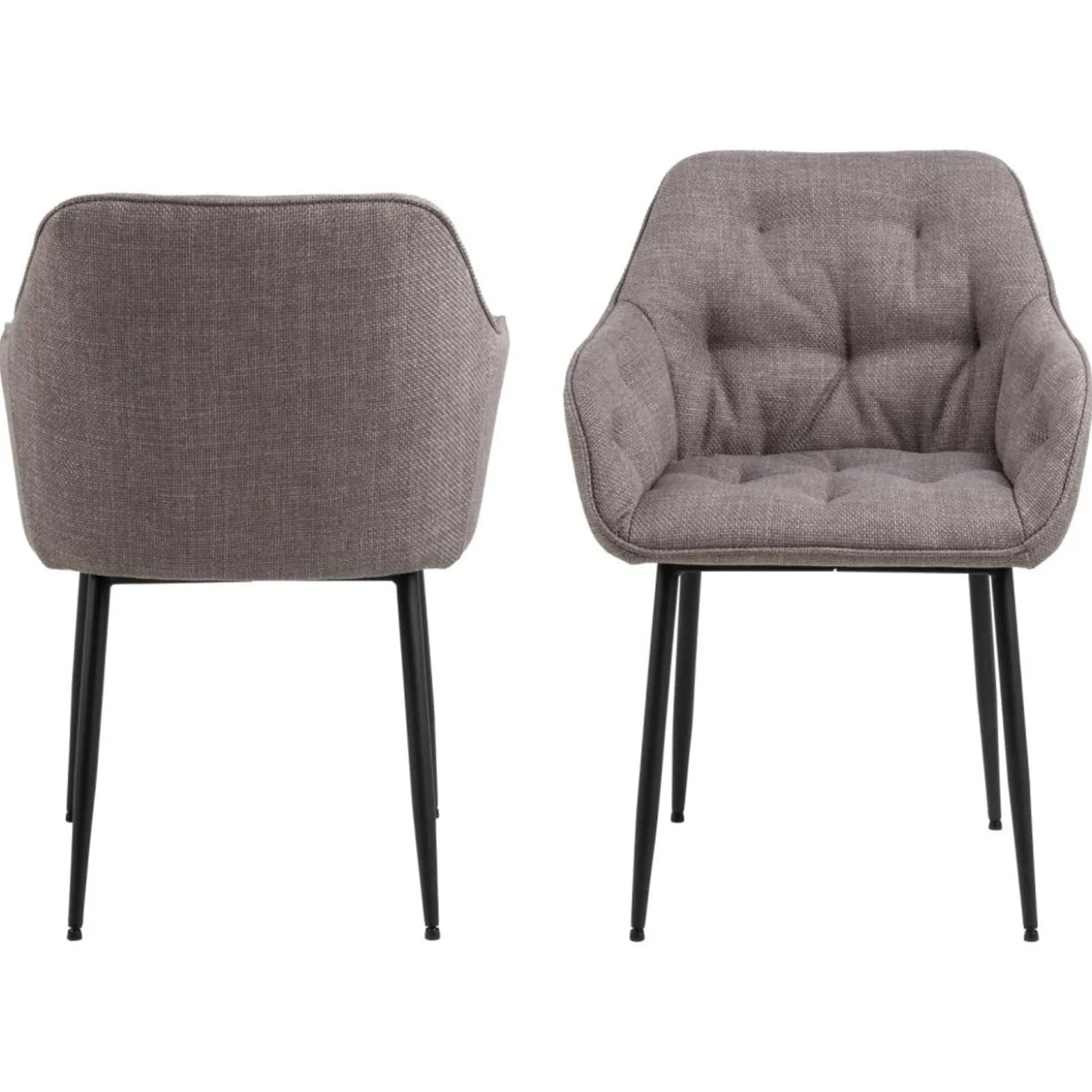 Toulon Karmstol Basel tyg Ljusgrå-Brun