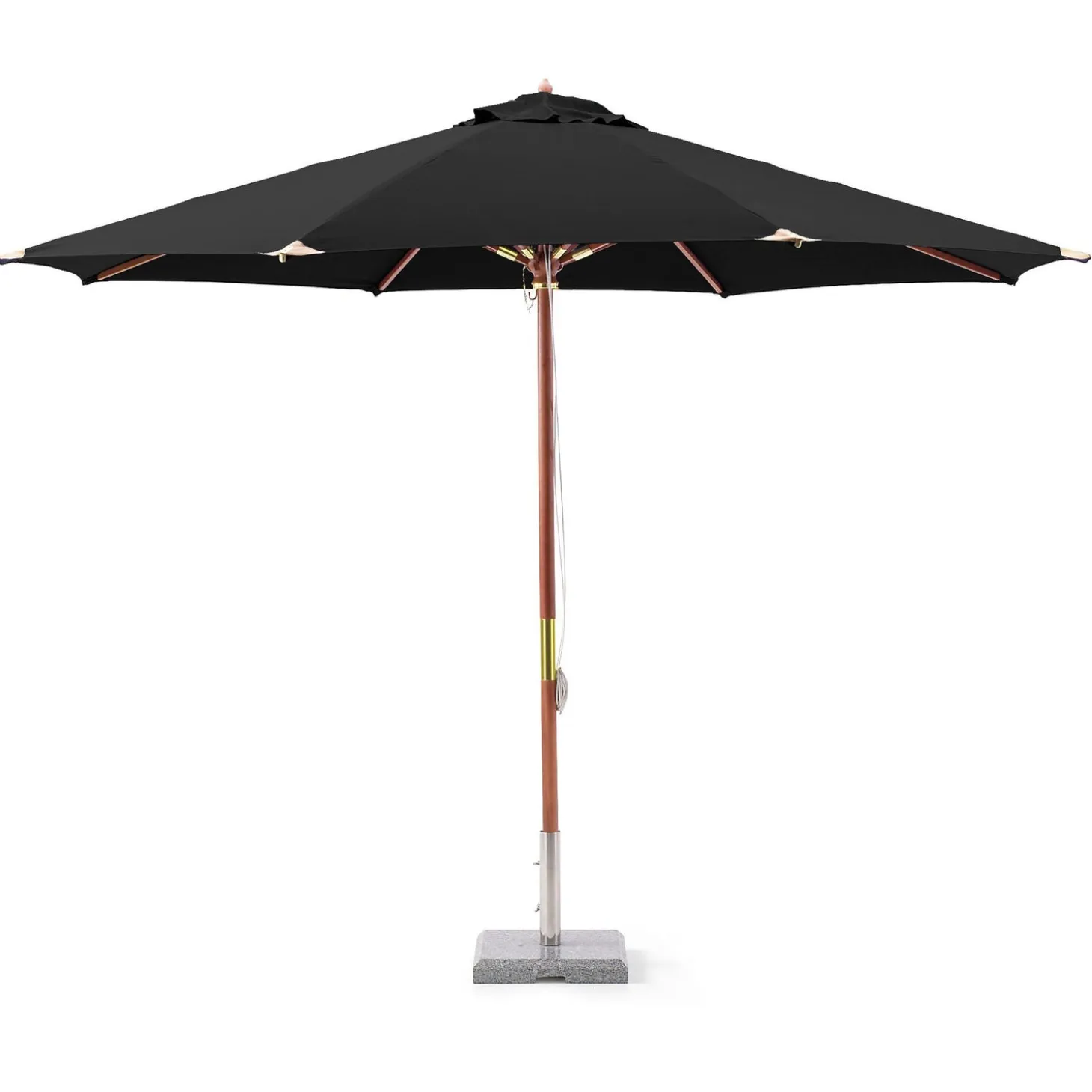 Träparasoll 335 cm Svart