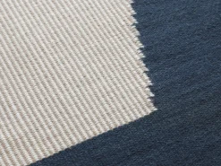 Una Spårbar Ullmatta Blå/Beige/Off White