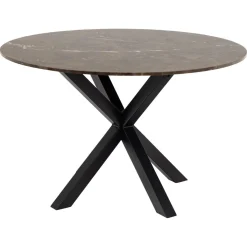 Verdun Matbord Rund 120 cm Brun Marmor