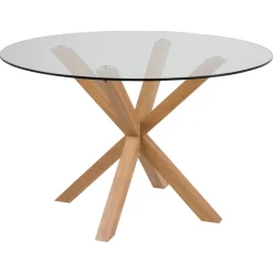Verdun Matbord Rund 119 cm Glas/Ek