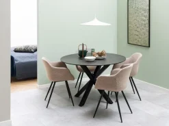 Verdun Matbord Rund 119 cm Rund Svart Keramik