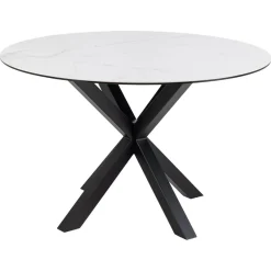 Verdun Matbord Rund 119 cm Vit Keramik