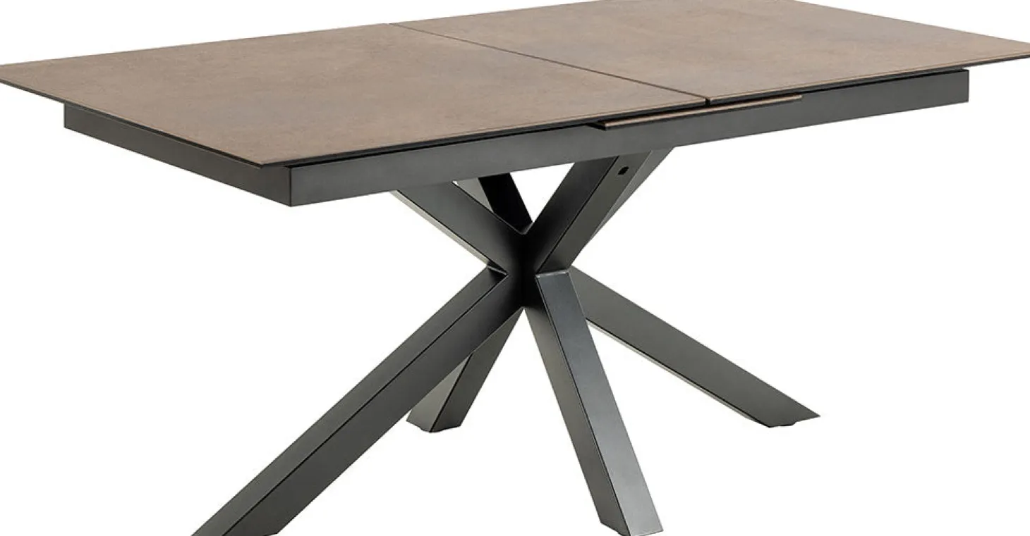 Verdun Matbord 90x160-210 cm Brun Keramik