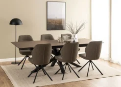 Verdun Matbord 100x200/240 cm Brun Keramik