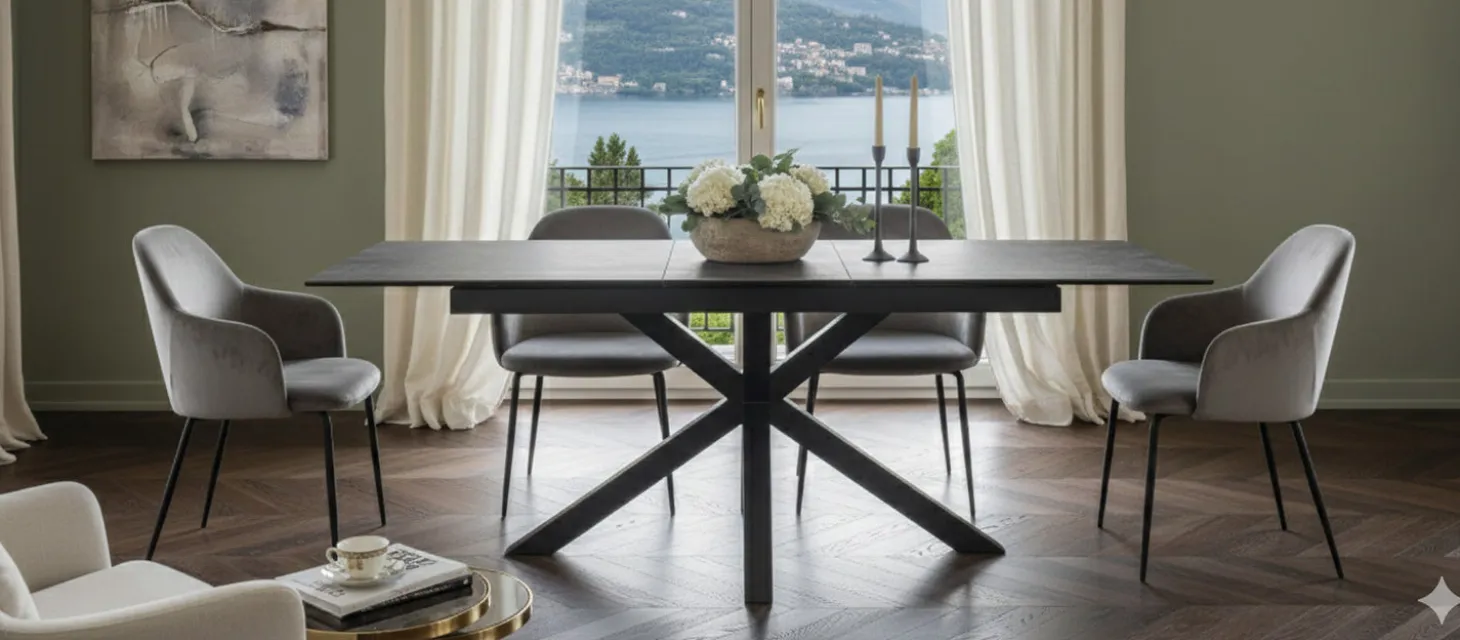 Verdun Matbord 100x200-240 cm Svart Fairbanks