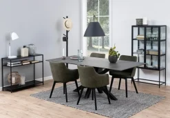 Verdun Matbord 100x200 cm Svart Keramik