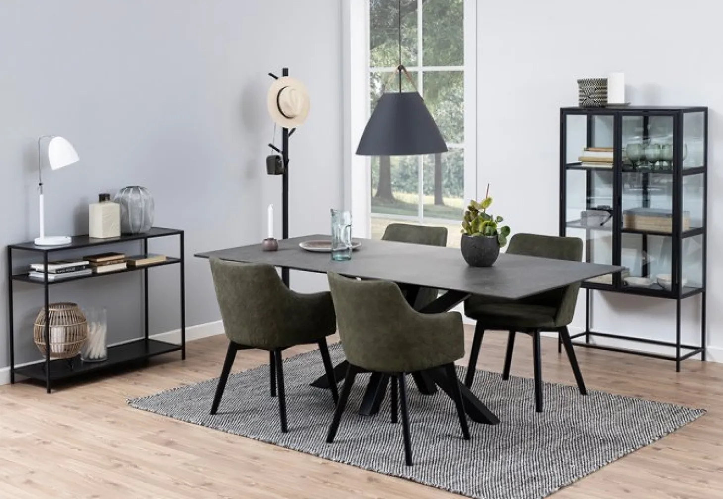 Verdun Matbord 100x200 cm Svart Keramik