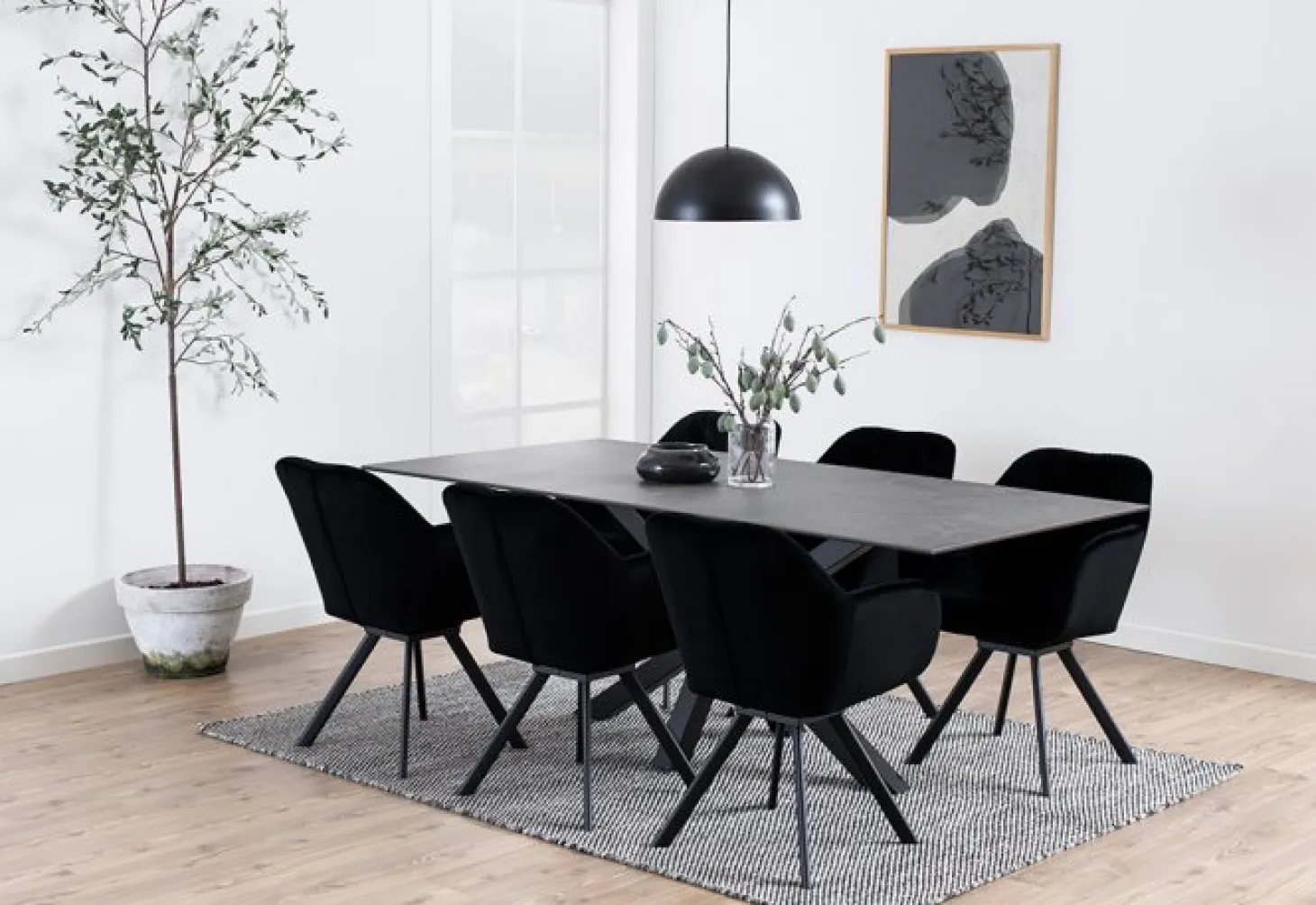 Verdun Matbord 100x200 cm Svart Keramik