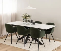 Verdun Matbord 90x160-210 cm Vit Keramik