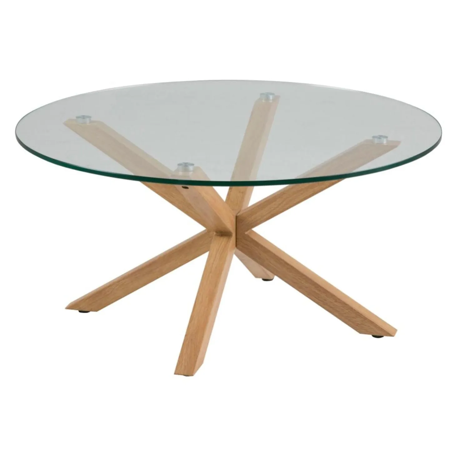 Verdun Soffbord Rund 82 cm Glas/Ek