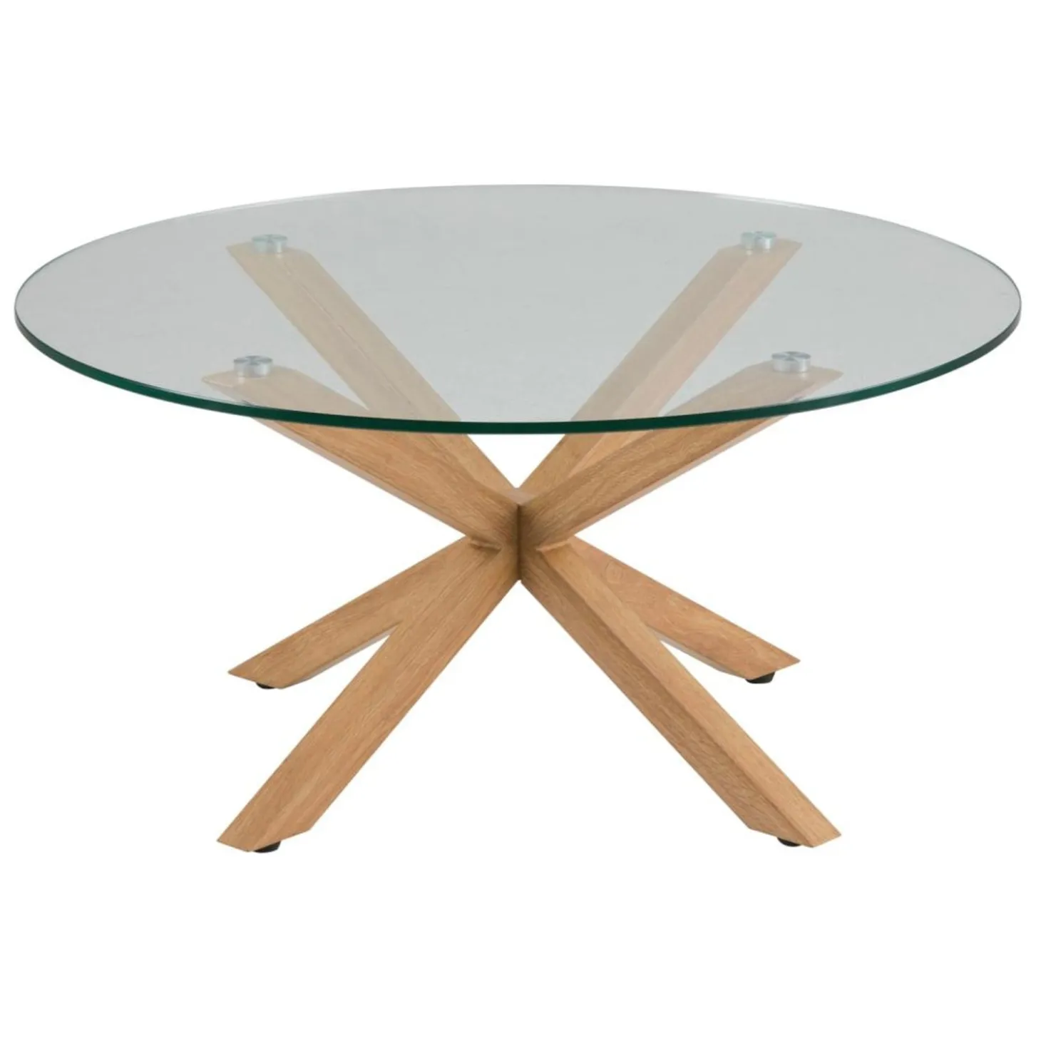Verdun Soffbord Rund 82 cm Glas/Ek