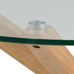 Verdun Soffbord Rund 82 cm Glas/Ek