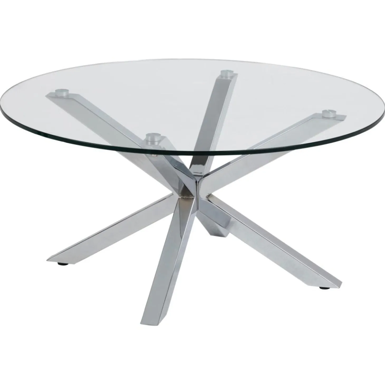 Verdun Soffbord Rund 82 cm Glas/Krom