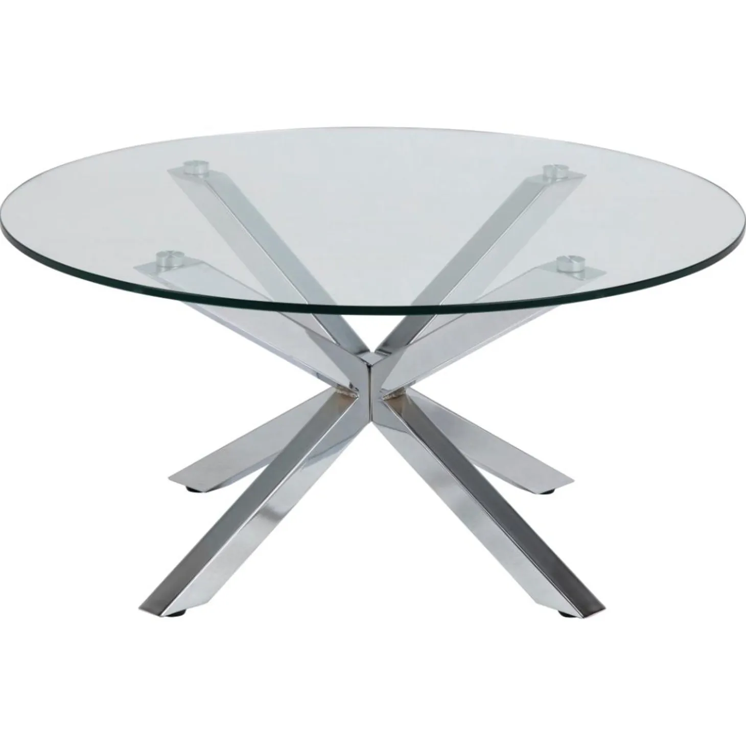 Verdun Soffbord Rund 82 cm Glas/Krom