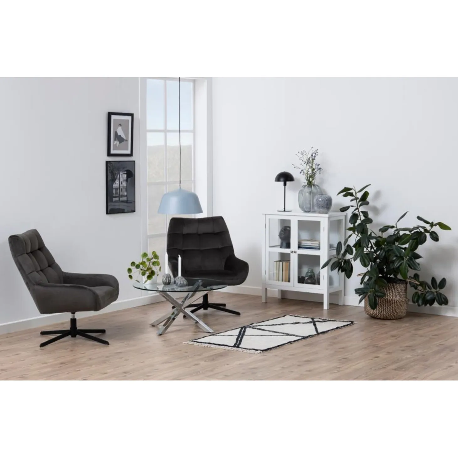 Verdun Soffbord Rund 82 cm Glas/Krom