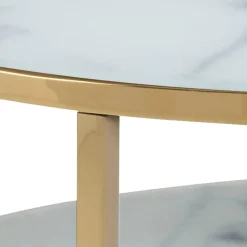 Versailles Soffbord med hylla Rund 80 cm