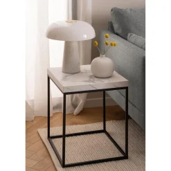 Vesterbro Soffbord 40x40 cm Vit Carrara