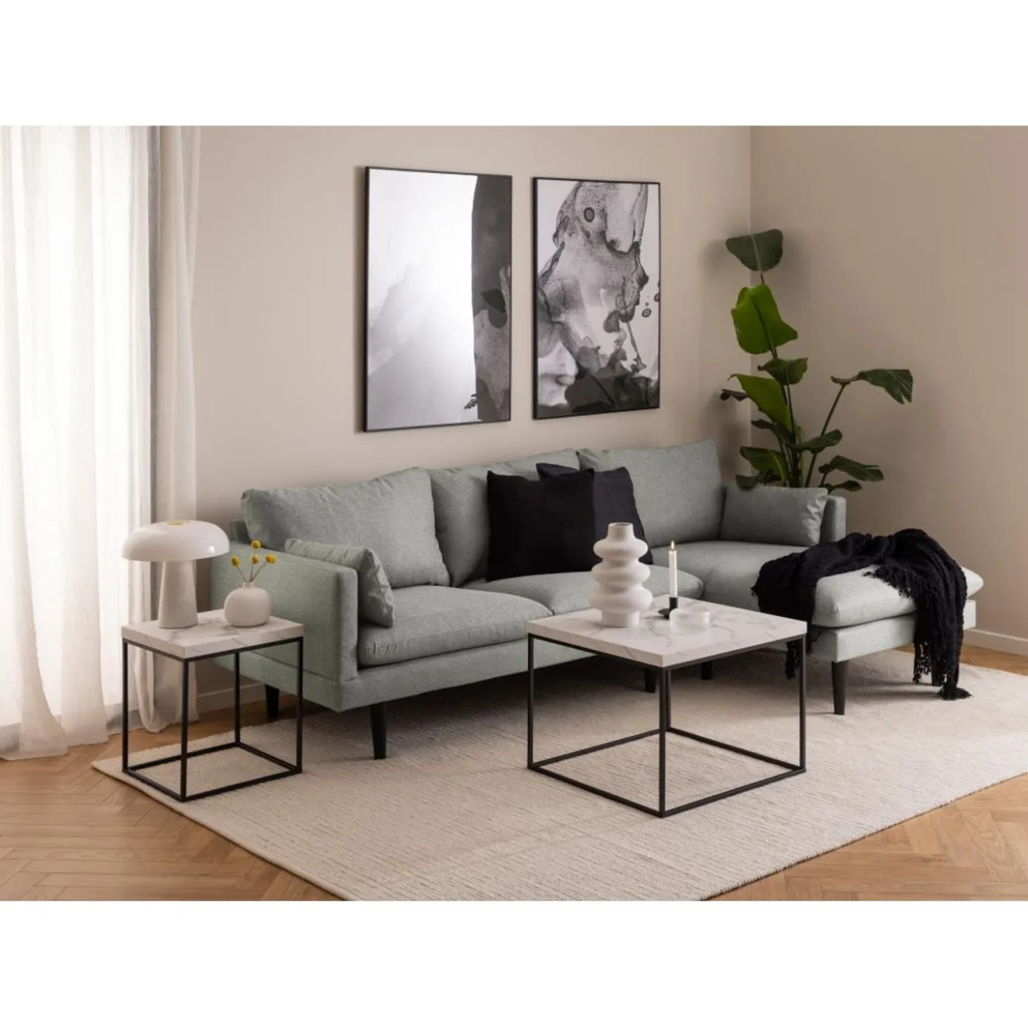Vesterbro Soffbord 40x40 cm Vit Carrara