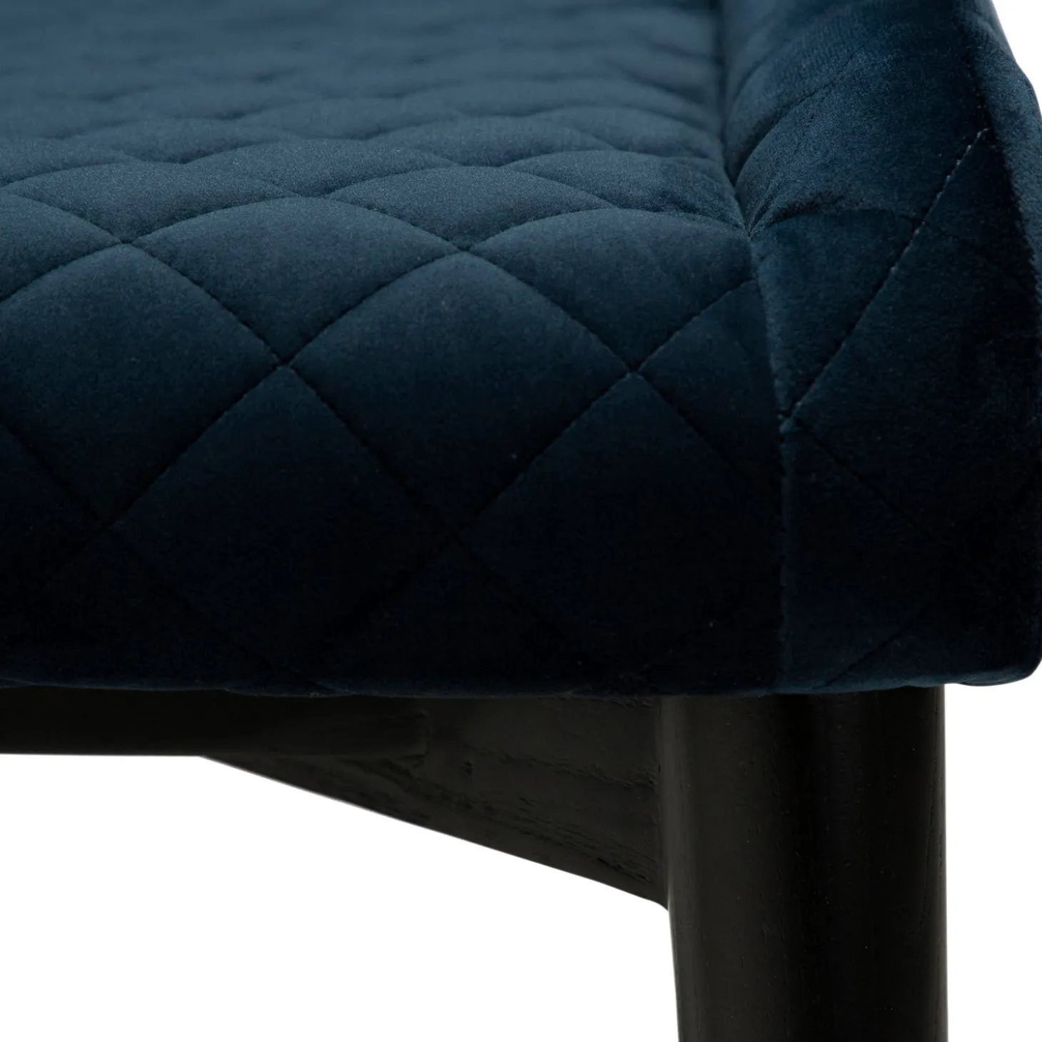 Vetro Stol Midnight Blue Velvet, Black Oak