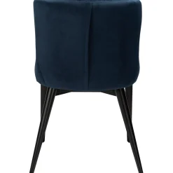 Vetro Stol Midnight Blue Velvet, Black Oak