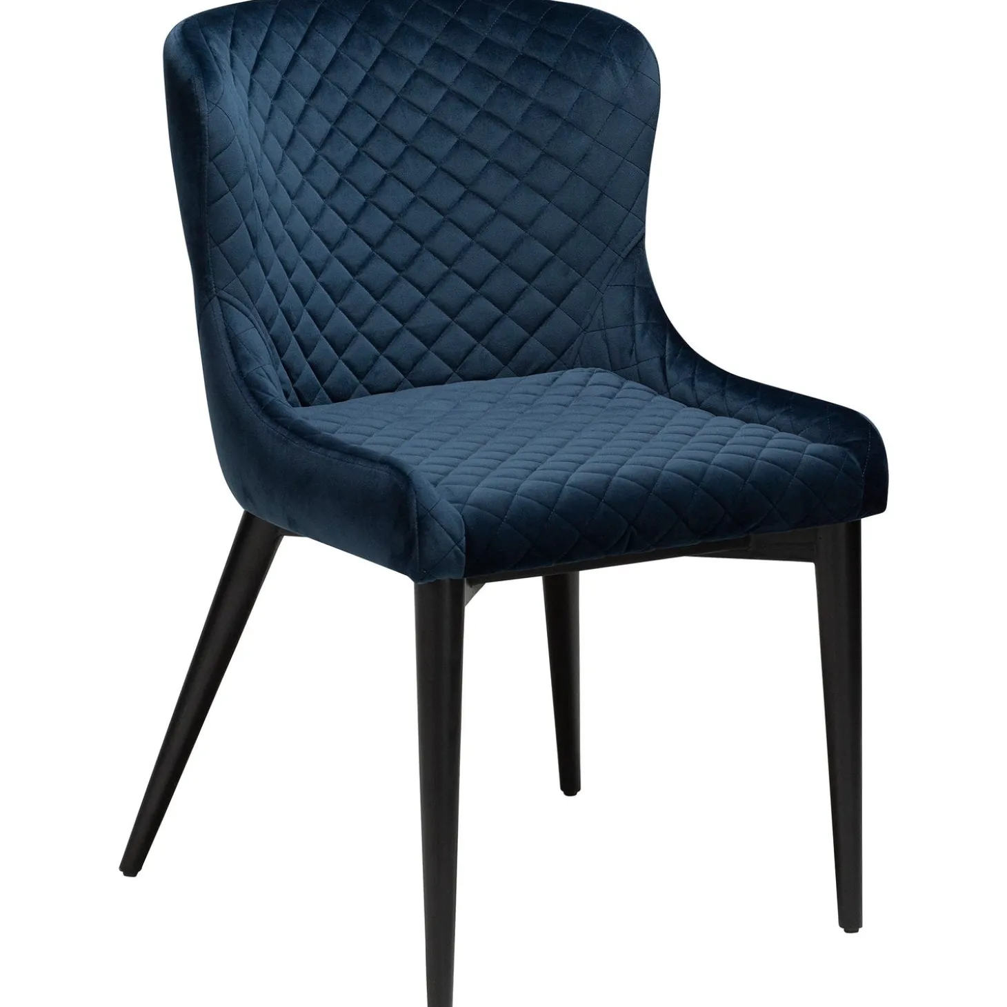 Vetro Stol Midnight Blue Velvet, Black Oak