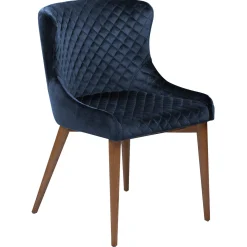 Vetro Stol Midnight Blue Velvet, Oak