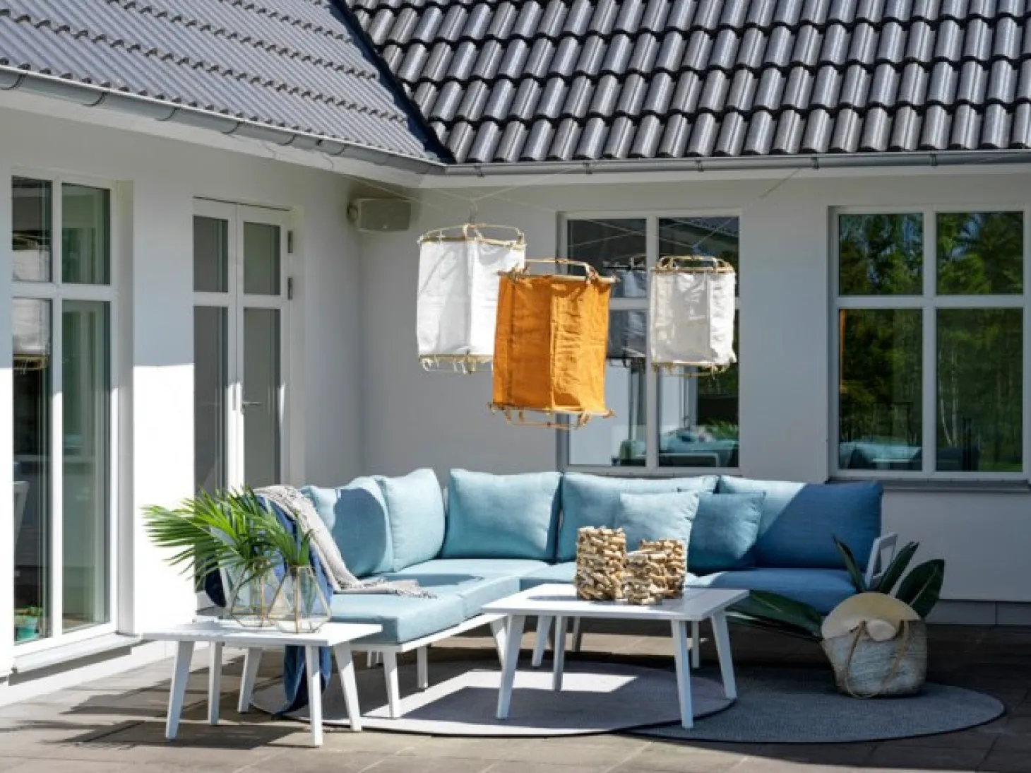 Villac 2-Sits Modul Vit/Grå