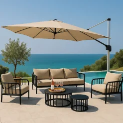 Vitoria Frihängande Parasoll 3x3m Beige