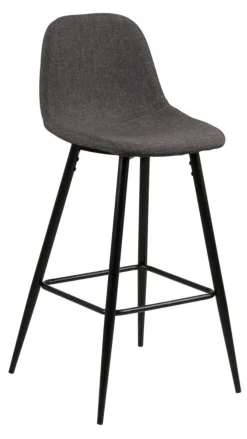 Wilma Barstol Låg Sawana tyg Grå