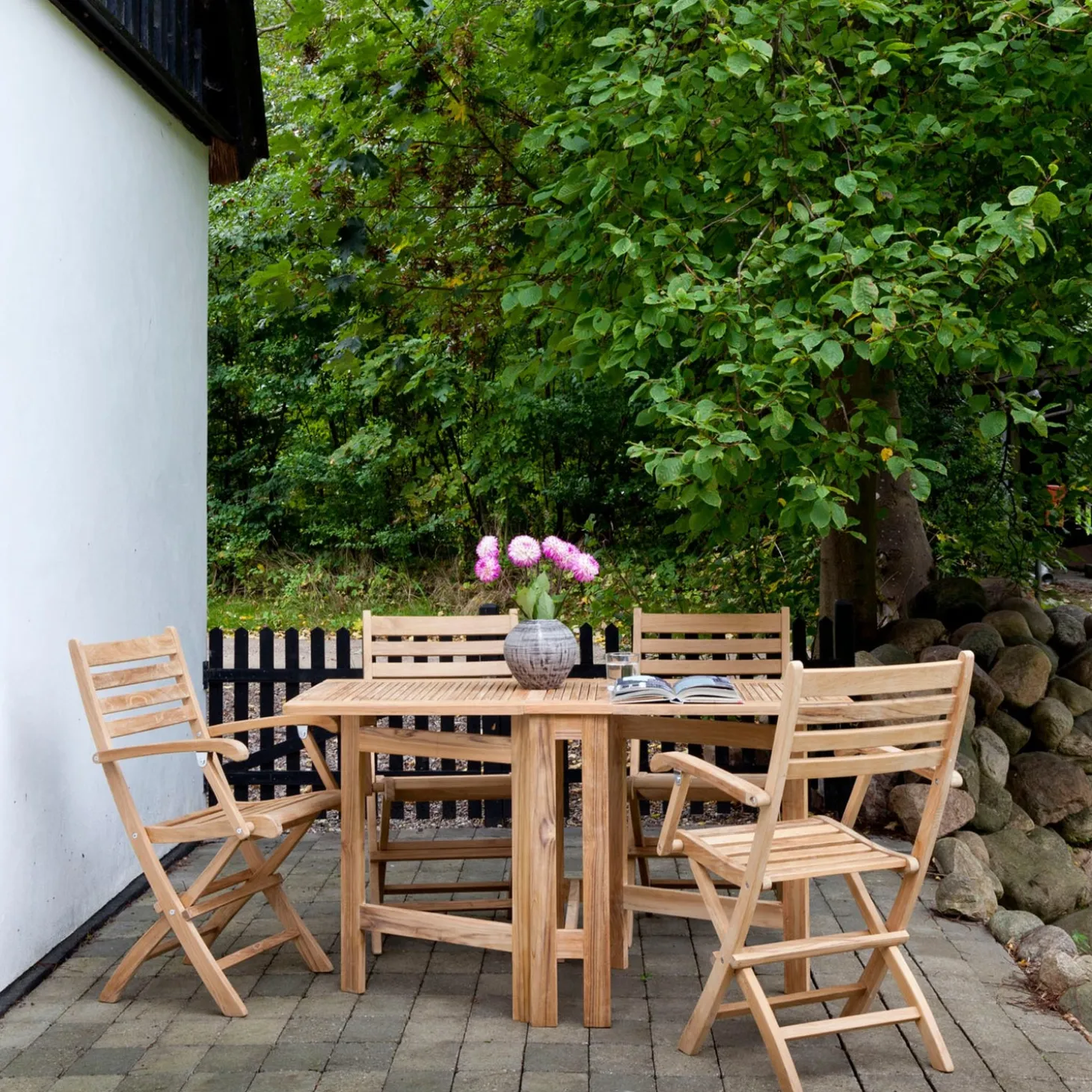York Trädgårdsmöbelset Butterfly 1 Bord + 4 Stolar Teak