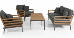 Zalongo 3-sits Soffa Teak/Grå Alu