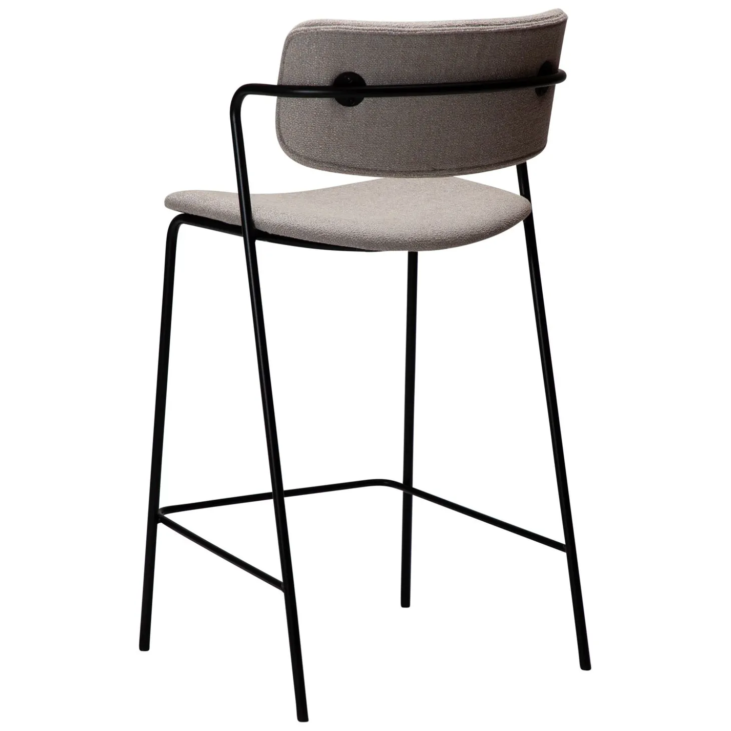 Zed Barstol Cashmere bouclé, Black Metal