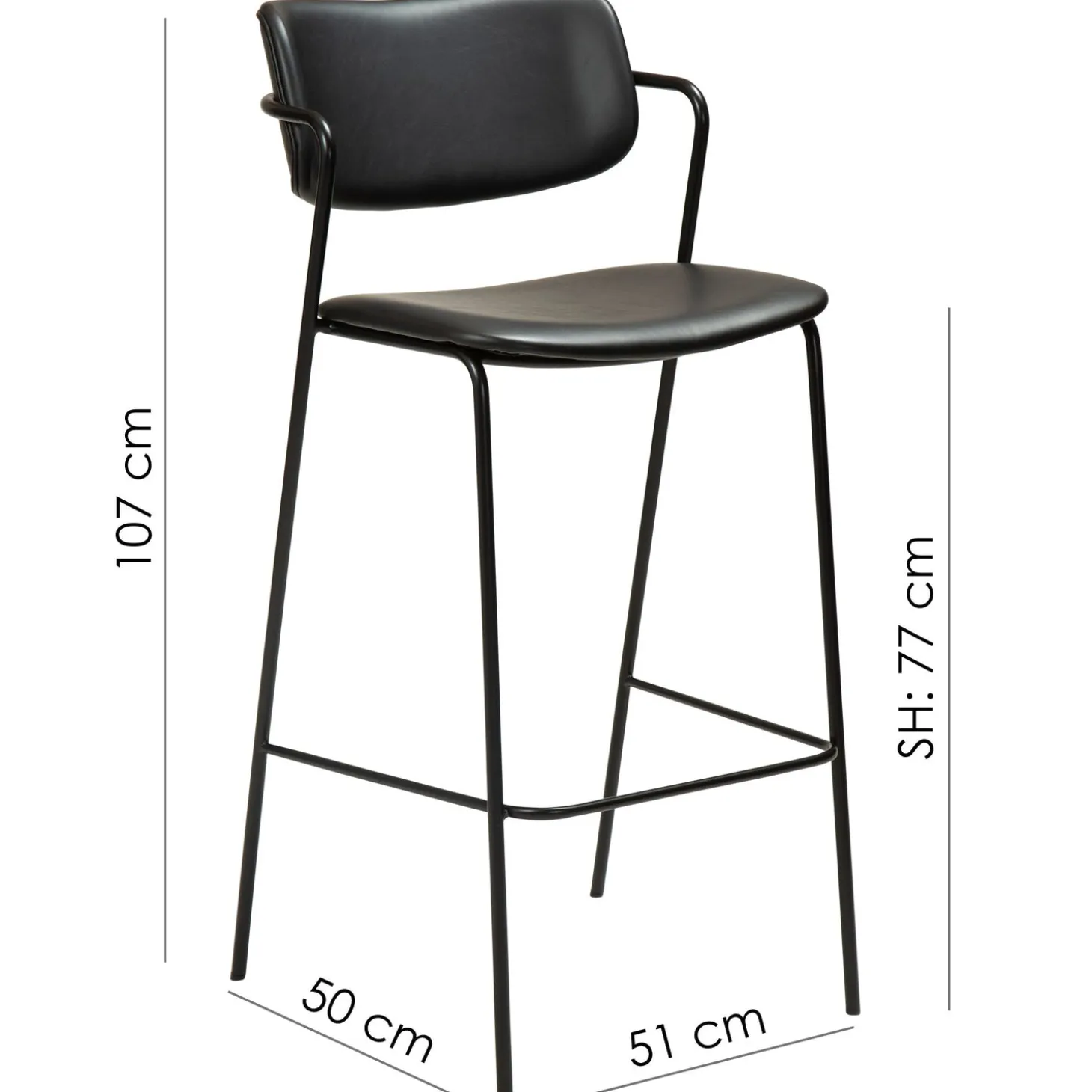 Zed Barstol Vintage Black