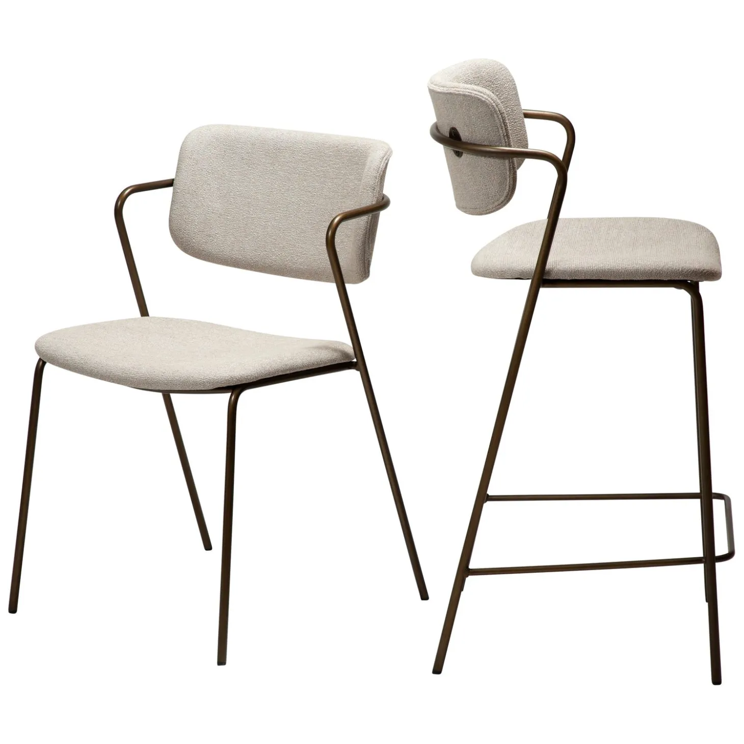 Zed Stol Cashmere bouclé, Antique Brass