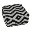 Zigzag Puff med Handtag Svart/Vit