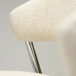 Zone Stol Simply Beige Bouclé, Chrome