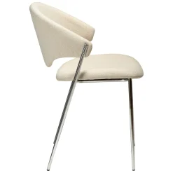 Zone Stol Simply Beige Bouclé, Chrome
